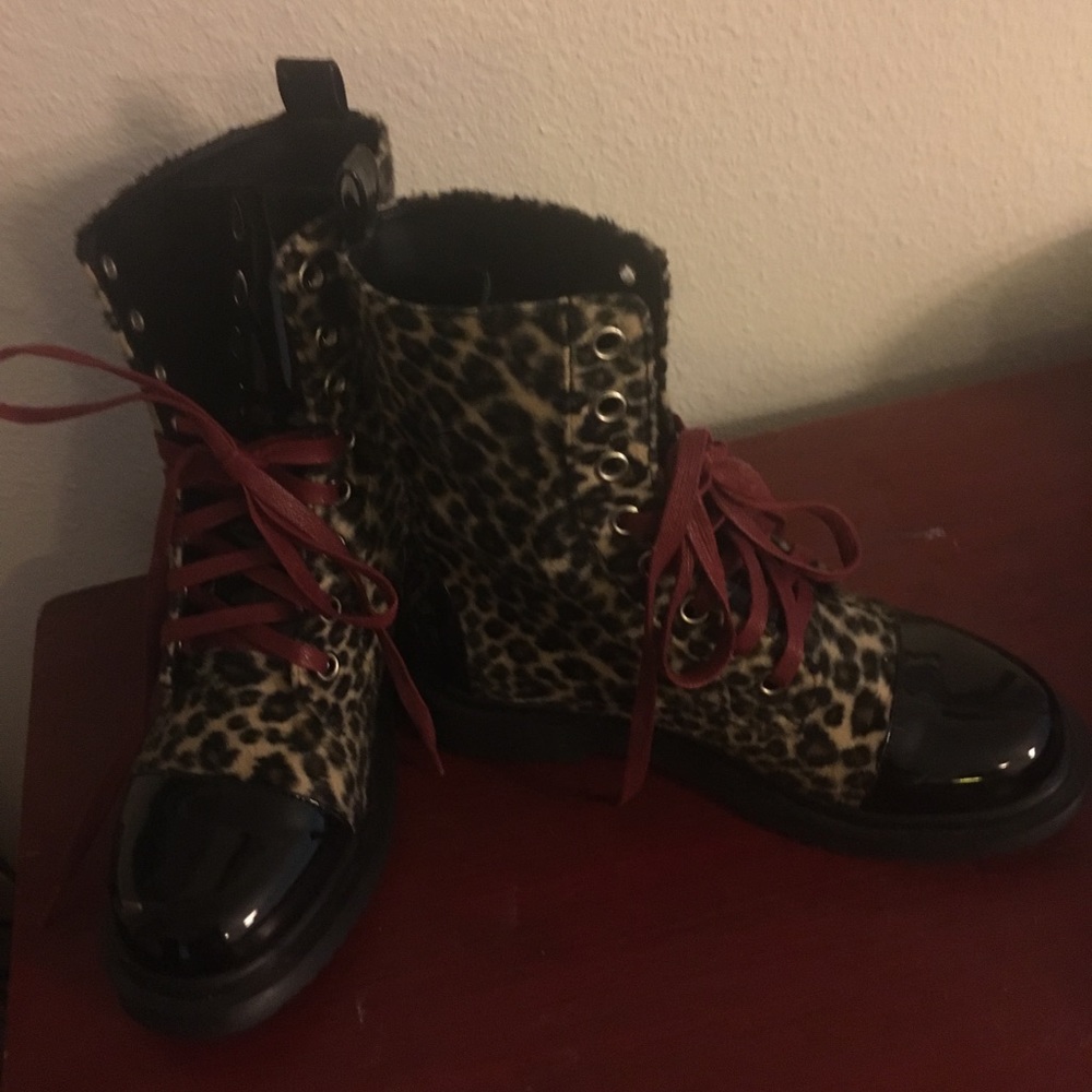 Leopard print boots size 7